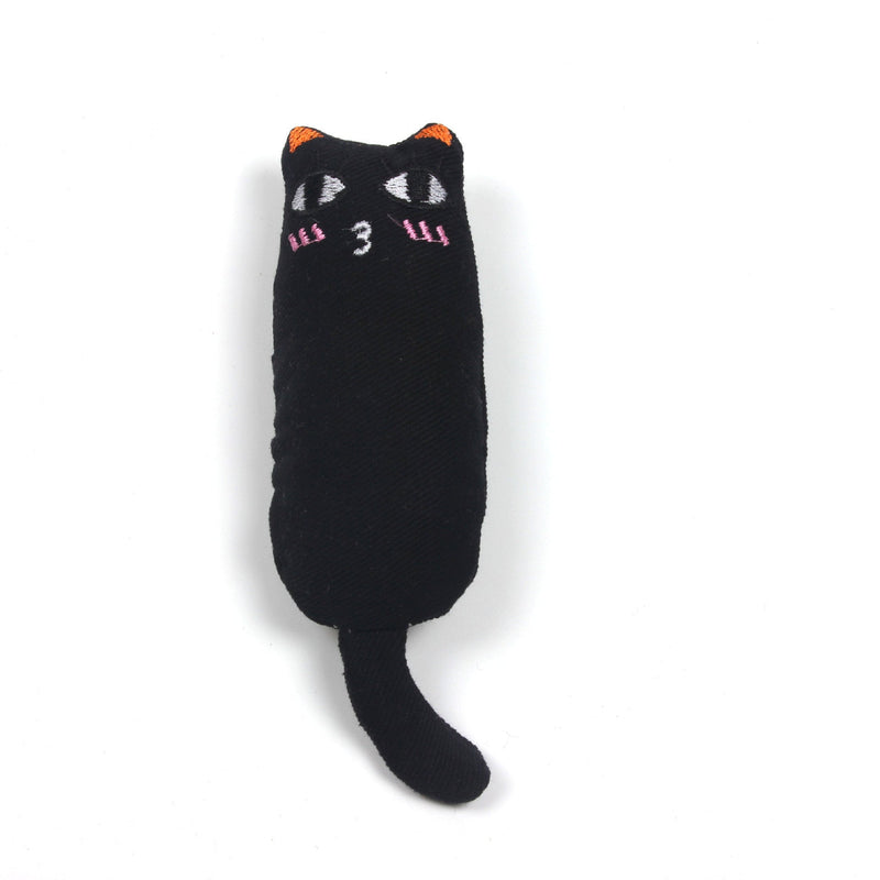 HKM-943827 Cute Catnip-Infused Plush Toy with Facial Expressions – Scratch-Resistant Canvas for Dental Care in Black, Red, Gray, Orange, Pink