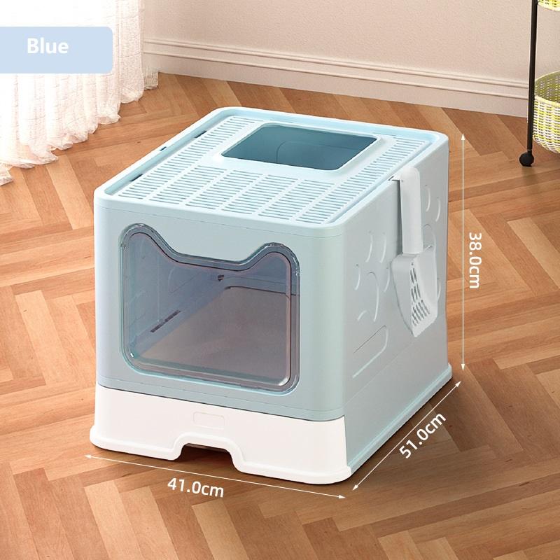 HKM-9438397 Extra Large Enclosed Cat Litter Box with Litter Catching Lid and Scoop for Big Cats