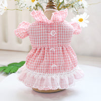 HKM-9438781 Princess Summer Floral Lace Dog Dress - Lightweight Polyester, Multiple Sizes Available