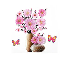 HKM-943891 3D PVC Flower Vase Decorative Wall Sticker for Living Room Decor