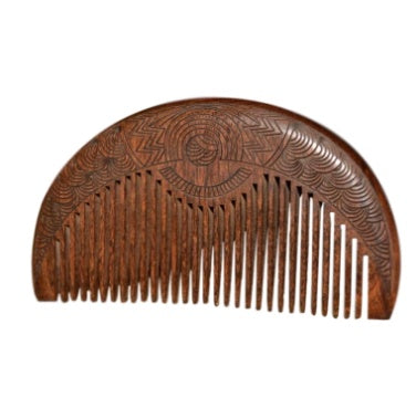 HKM-943891 Portable Gold Sandalwood Comb for Teeth Care - 10.5cm x 5.6cm x 1.3cm