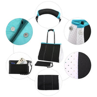 HKM-944019 Large Multipurpose Shoulder Gym Tote Bag with Small Purse for Travel and Beach Use