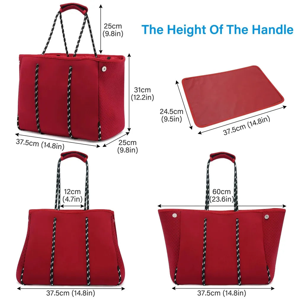 HKM-944019 Large Multipurpose Shoulder Gym Tote Bag with Small Purse for Travel and Beach Use