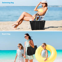 HKM-944019 Large Multipurpose Shoulder Gym Tote Bag with Small Purse for Travel and Beach Use