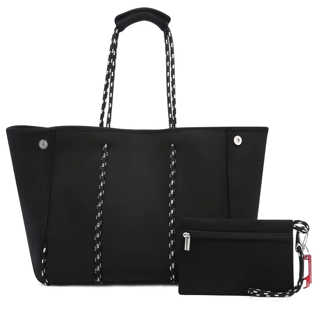 HKM-944019 Large Multipurpose Shoulder Gym Tote Bag with Small Purse for Travel and Beach Use