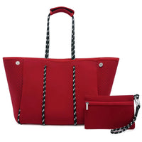 HKM-944019 Large Multipurpose Shoulder Gym Tote Bag with Small Purse for Travel and Beach Use