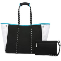 HKM-944019 Large Multipurpose Shoulder Gym Tote Bag with Small Purse for Travel and Beach Use