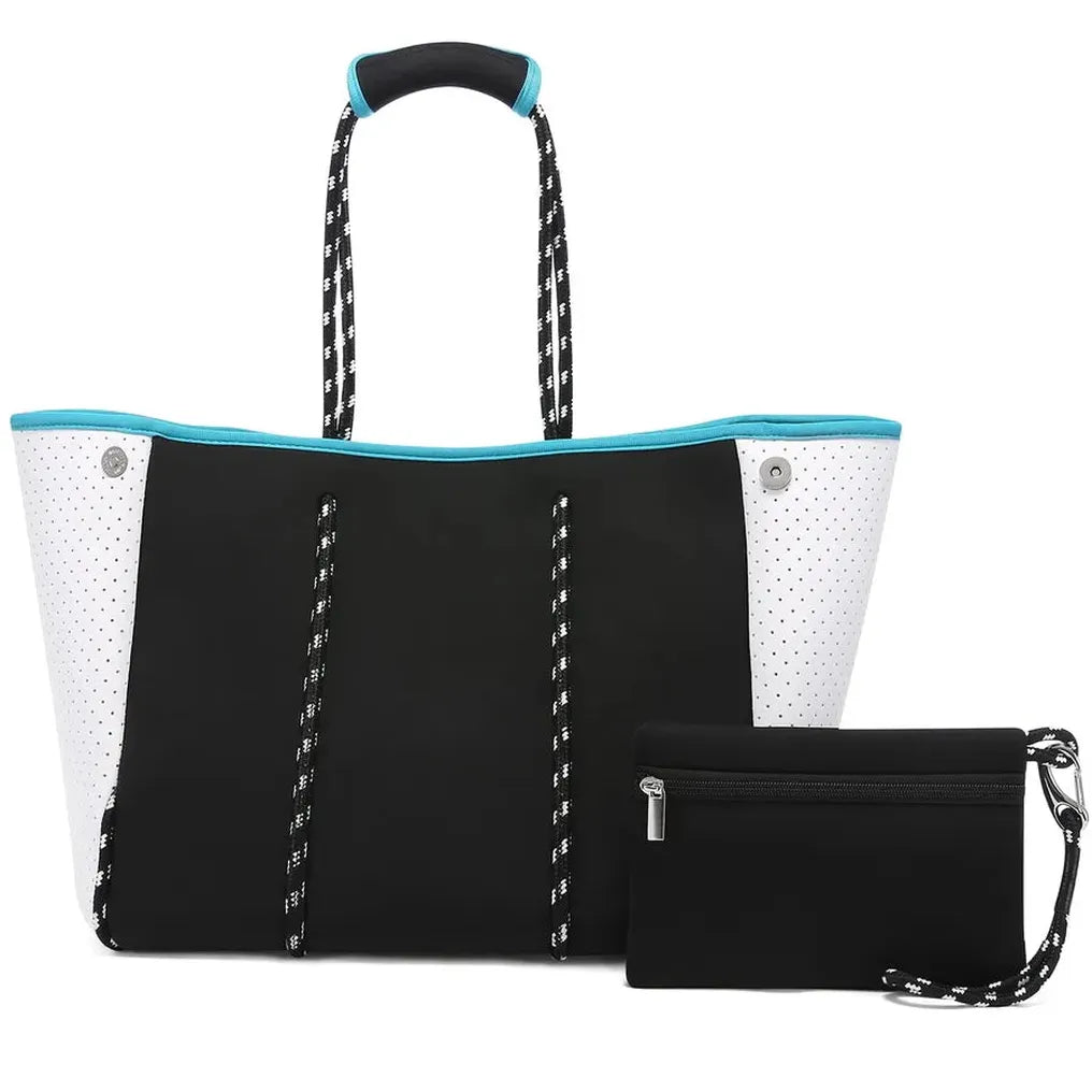 HKM-944019 Large Multipurpose Shoulder Gym Tote Bag with Small Purse for Travel and Beach Use