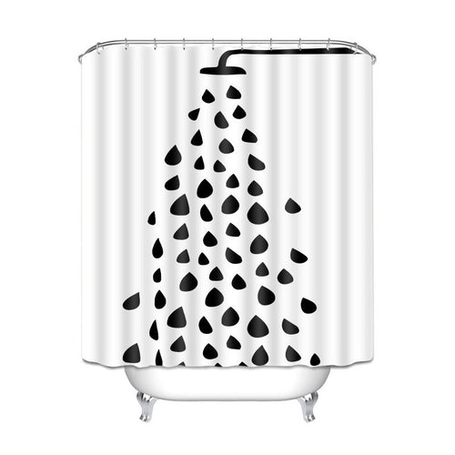 HKM-944019 Modern Waterproof Polyester Shower Curtain with Landscape Print, Multiple Sizes Available