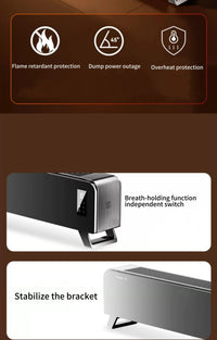 HKM-944083 PTC Skirting Board Heater with Adjustable Thermostat and Remote Control, Overheat Protection, 220V, 2400W, Suitable for Various Spaces