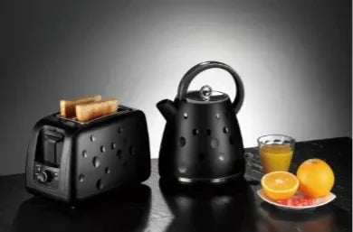 HKM-944211 2 Slice Electric Toaster 750W in Black - Durable Plastic Toaster for Everyday Use