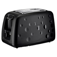 HKM-944211 2 Slice Electric Toaster 750W in Black - Durable Plastic Toaster for Everyday Use