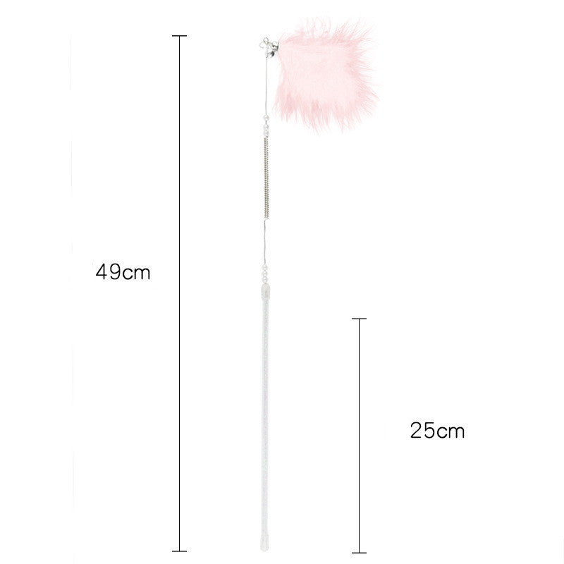 HKM-9443005 Spring Steel Wire Feather Cat Teaser Toy - Interactive Play for Cats