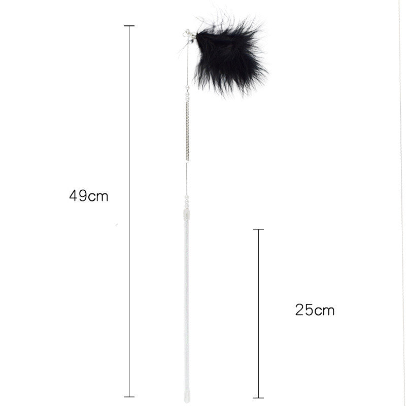 HKM-9443005 Spring Steel Wire Feather Cat Teaser Toy - Interactive Play for Cats