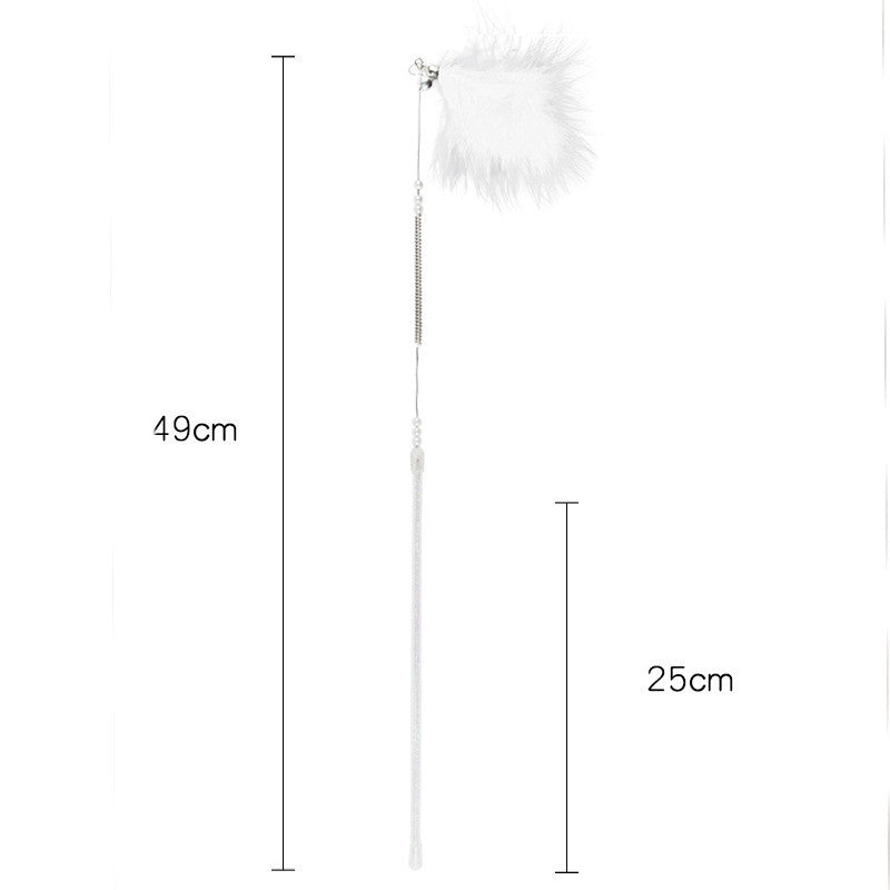 HKM-9443005 Spring Steel Wire Feather Cat Teaser Toy - Interactive Play for Cats