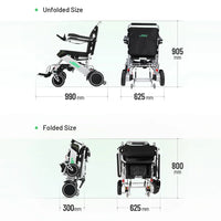 HKM-944339 Lightweight Aluminum Electric Wheelchair with Foldable Design, 120 KG Capacity and 20 km Range