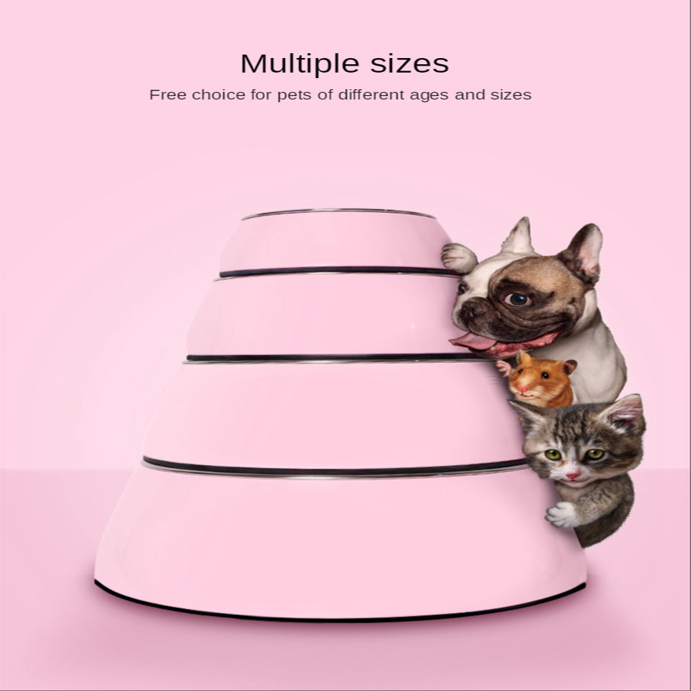 HKM-9444157 Classic Round Stainless Steel Food Bowls for Dogs and Cats - Various Colors and Sizes