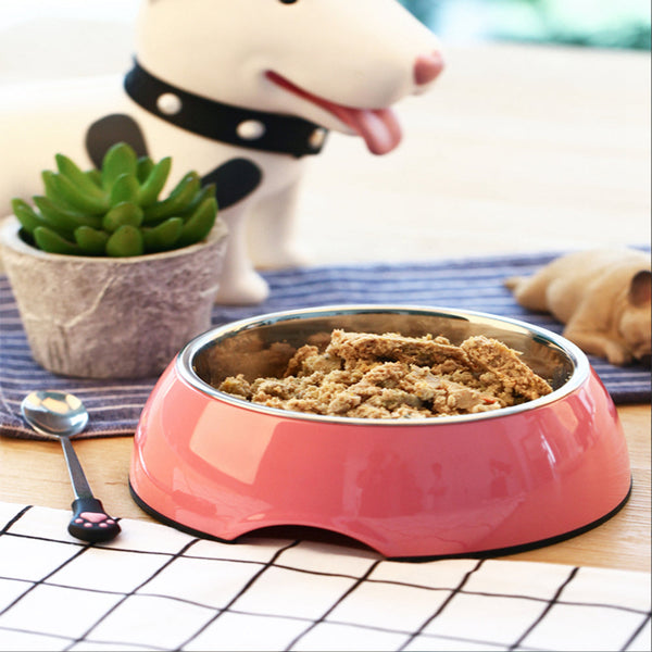 HKM-9444157 Classic Round Stainless Steel Food Bowls for Dogs and Cats - Various Colors and Sizes