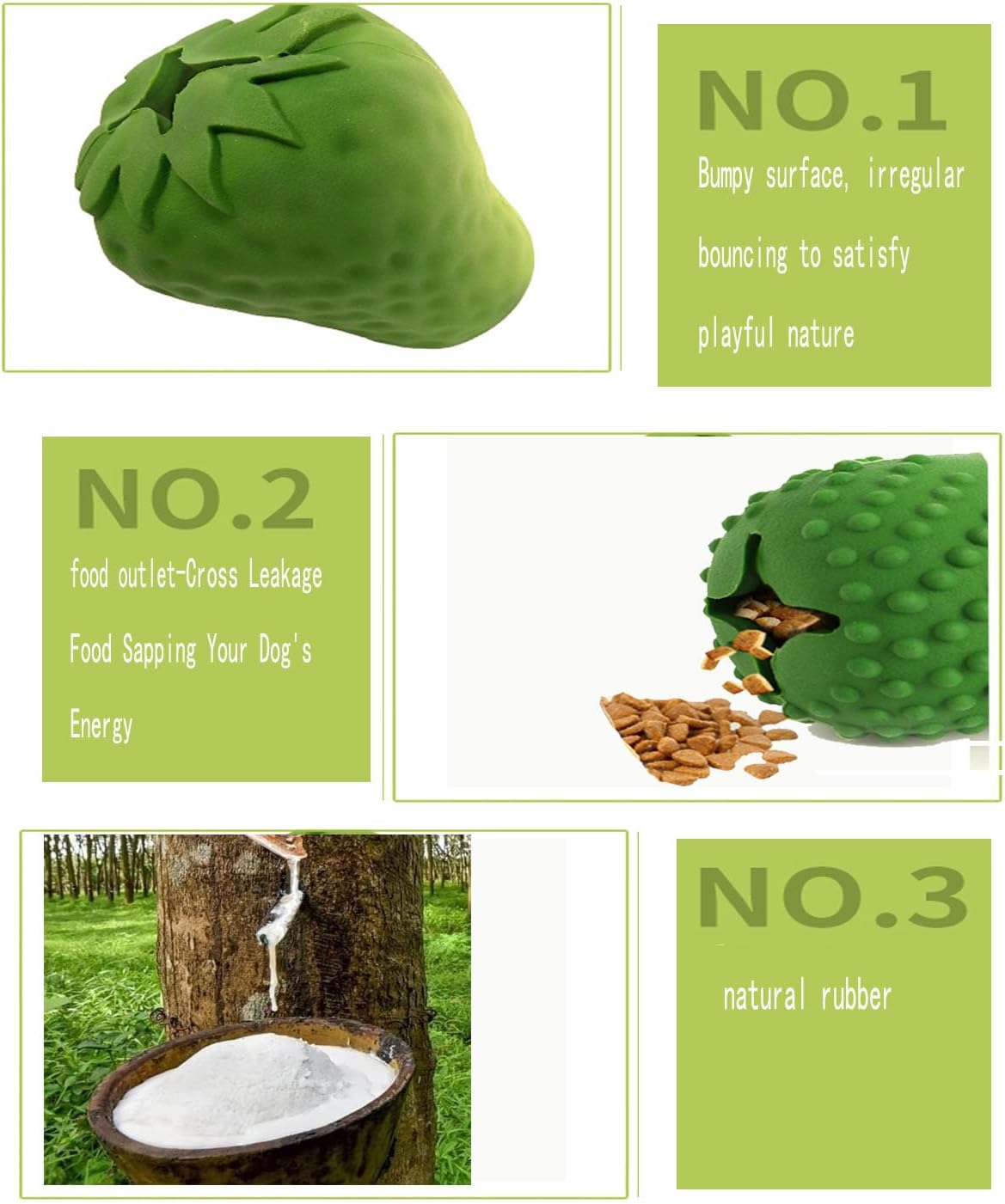 HKM-9445437 Durable Strawberry Dog Chew Toy - Interactive Treat Dispenser for Dental Care and Mental Enrichment