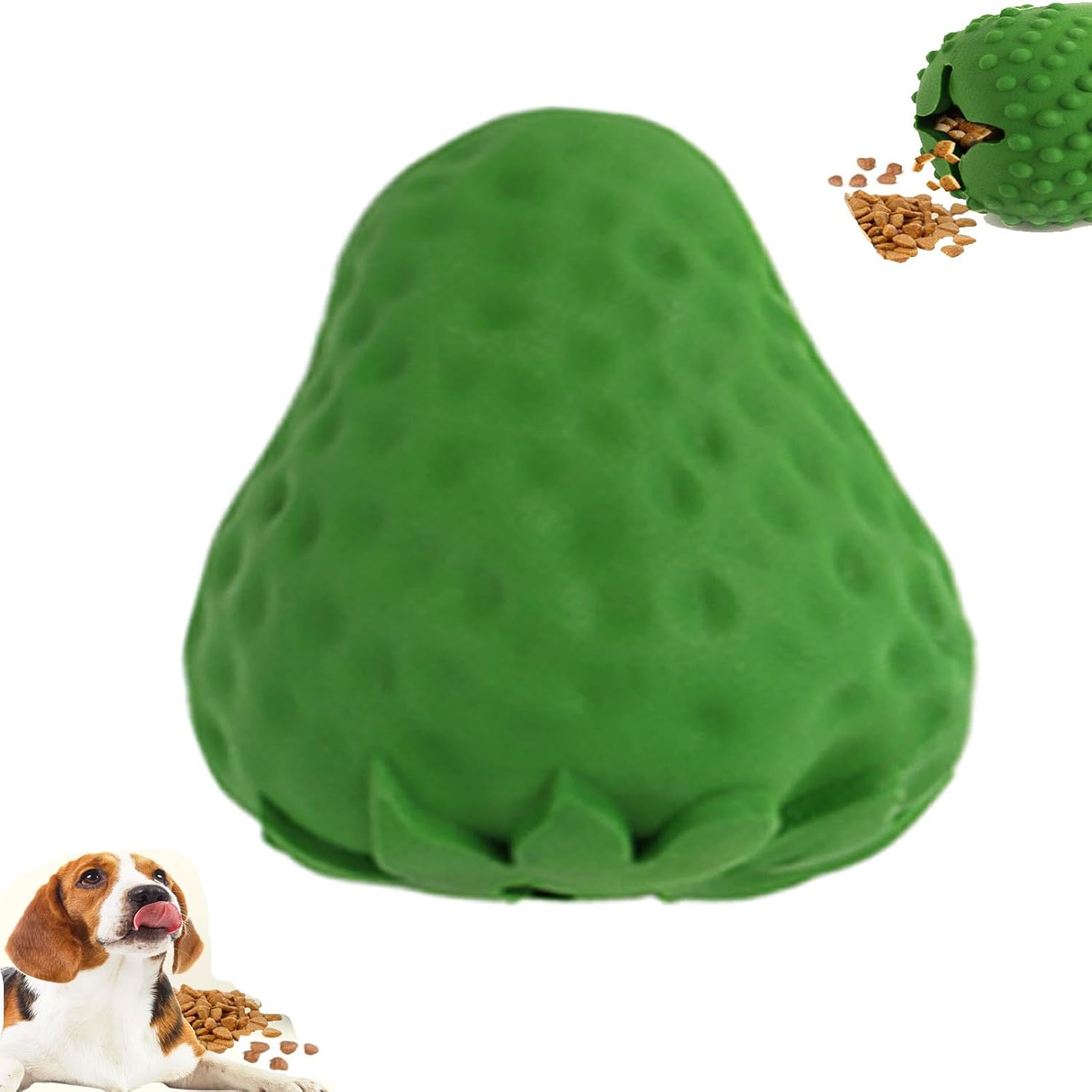 HKM-9445437 Durable Strawberry Dog Chew Toy - Interactive Treat Dispenser for Dental Care and Mental Enrichment