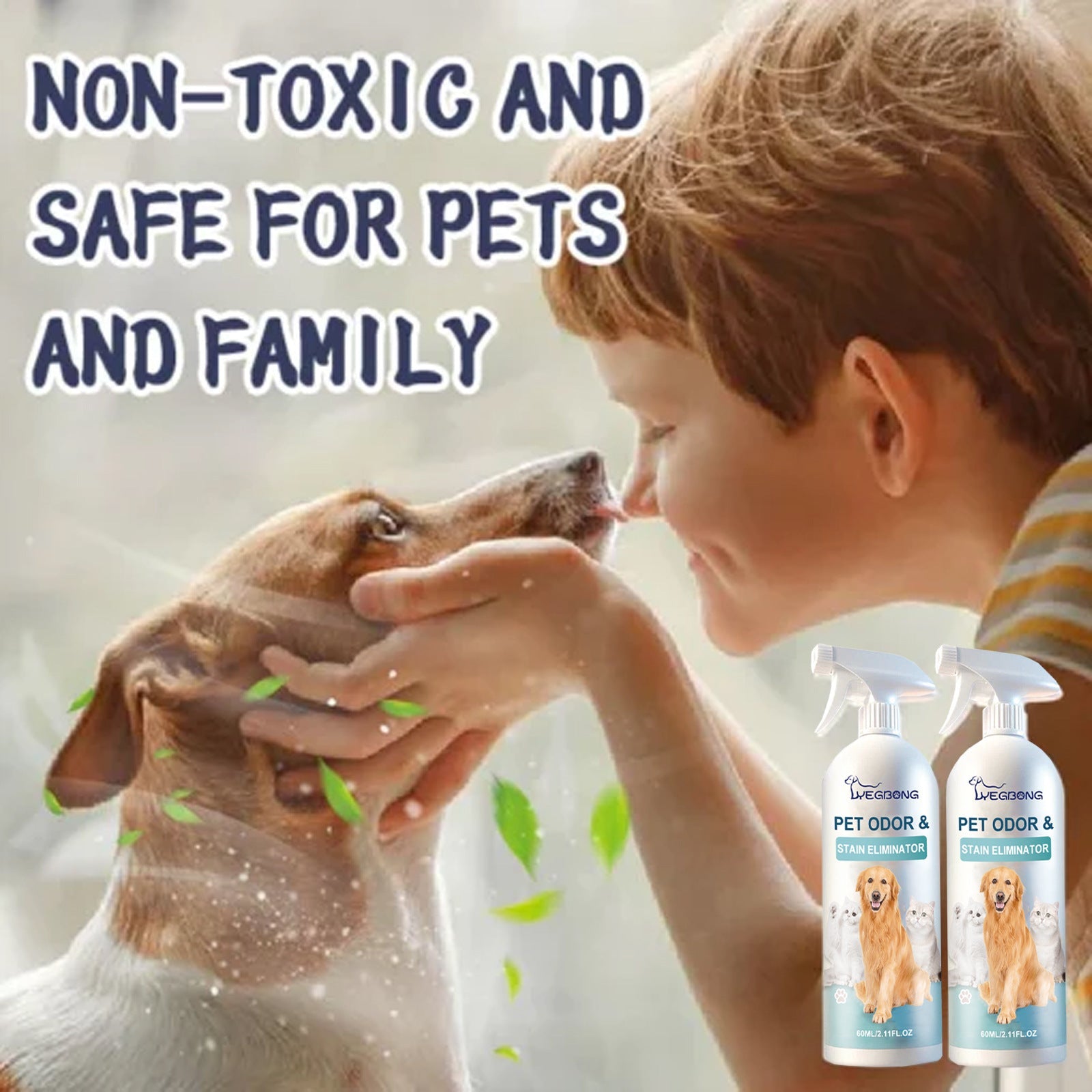 HKM-9445821 Pet Deodorization Spray for Dogs and Cats - 60ml Cleaning and Freshening Solution