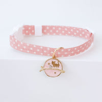 HKM-9445949 Cute Adjustable Dog Collar with Moon Design - Cloth Material in Various Colors