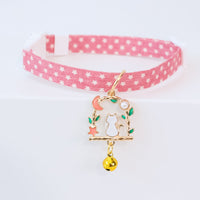 HKM-9445949 Cute Adjustable Dog Collar with Moon Design - Cloth Material in Various Colors