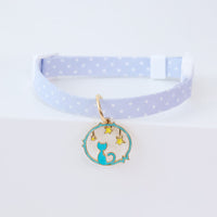 HKM-9445949 Cute Adjustable Dog Collar with Moon Design - Cloth Material in Various Colors