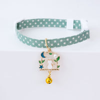 HKM-9445949 Cute Adjustable Dog Collar with Moon Design - Cloth Material in Various Colors