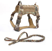 HKM-9447229 Tactical Large Dog Chest Harness ¨C Adjustable Polyester Vest in Black, Green, Mud Color, CP Camouflage Sizes M, L, XL