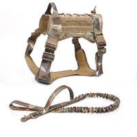 HKM-9447229 Tactical Large Dog Chest Harness ¨C Adjustable Polyester Vest in Black, Green, Mud Color, CP Camouflage Sizes M, L, XL