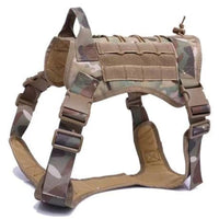 HKM-9447229 Tactical Large Dog Chest Harness ¨C Adjustable Polyester Vest in Black, Green, Mud Color, CP Camouflage Sizes M, L, XL