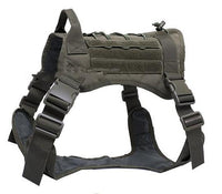 HKM-9447229 Tactical Large Dog Chest Harness ¨C Adjustable Polyester Vest in Black, Green, Mud Color, CP Camouflage Sizes M, L, XL