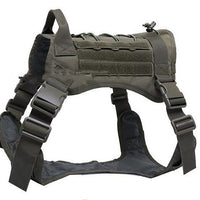 HKM-9447229 Tactical Large Dog Chest Harness ¨C Adjustable Polyester Vest in Black, Green, Mud Color, CP Camouflage Sizes M, L, XL