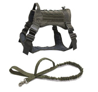 HKM-9447229 Tactical Large Dog Chest Harness ¨C Adjustable Polyester Vest in Black, Green, Mud Color, CP Camouflage Sizes M, L, XL