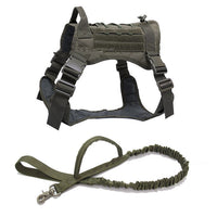 HKM-9447229 Tactical Large Dog Chest Harness ¨C Adjustable Polyester Vest in Black, Green, Mud Color, CP Camouflage Sizes M, L, XL