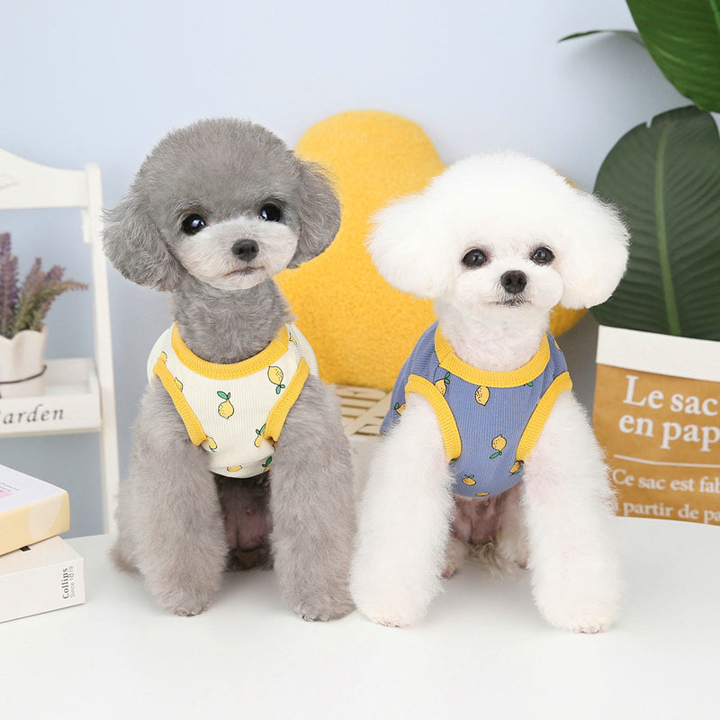 HKM-9448509 Casual Cotton Lemon Vest for Spring and Summer Small to XXL Pet Clothing