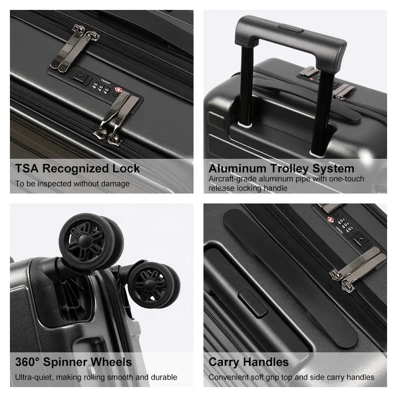 HKM-944851 20-Inch ABS PC Cabin Travel Trolley Case with Laptop Compartment