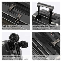 HKM-944851 20-Inch ABS PC Cabin Travel Trolley Case with Laptop Compartment