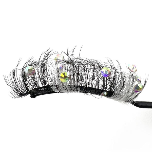 HKM-944851 Handmade Diamond Glitter False Eyelashes – Mink-Shaped Solid Color Styles ZC201-JZ to ZC210-JZ