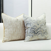 HKM-944851 Modern Stripe Throw Pillow Cover in Vortex Grey - 45x45cm Jacquard Design for Living Room