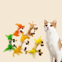 HKM-944915 Interactive Feather and Bell Cat Toy - Colorful Galls and Fruit Design, 21CM Length