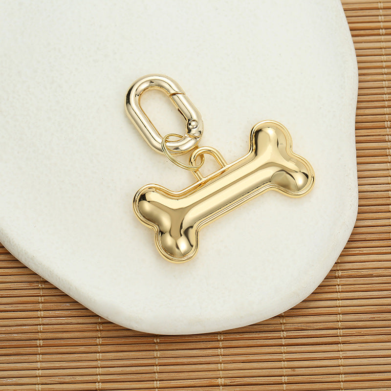 HKM-9449789 Engraved Gold Bone Dog Identification Tag ¨C Durable Alloy Pet ID Card