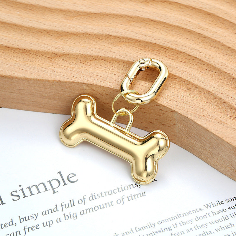HKM-9449789 Engraved Gold Bone Dog Identification Tag ¨C Durable Alloy Pet ID Card
