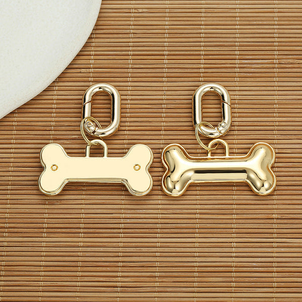 HKM-9449789 Engraved Gold Bone Dog Identification Tag ¨C Durable Alloy Pet ID Card
