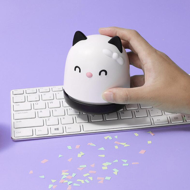 HKM-944979 Portable Cat Mini Vacuum Cleaner for Desktop and Office Use - Handheld Suction Tool