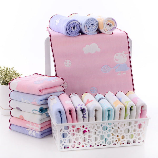 HKM-945043 Children's Cartoon Cotton Towel - Quick-Dry, Combed Yarn, Jacquard Print, Soft & Absorbent