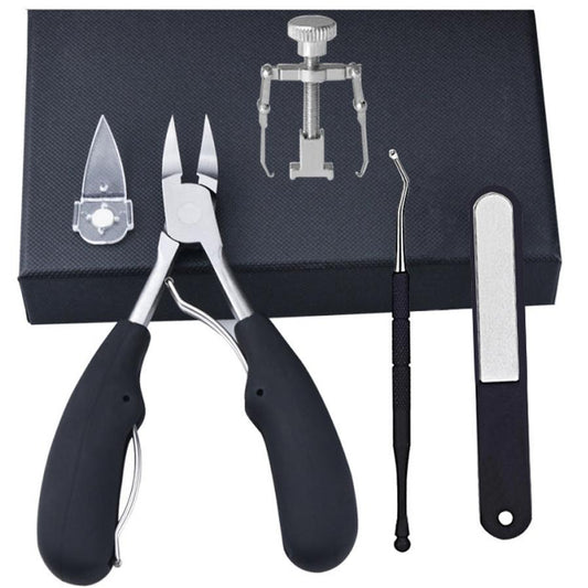 HKM-945107 5-Piece Stainless Steel Nail and Pedicure Tool Set with ABS Rubber Handles