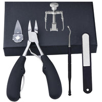 HKM-945107 5-Piece Stainless Steel Nail and Pedicure Tool Set with ABS Rubber Handles