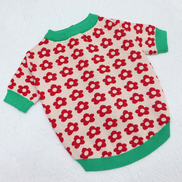 HKM-9451709 Small Floral Button Cardigan in Core Spun Yarn - Casual Sweater, Sizes S to XL